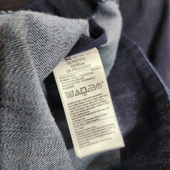 Banana Republic Womens Fit & Flare Belted Blue Denim Split Neck Midi Dress 00P - Picture 6 of 8